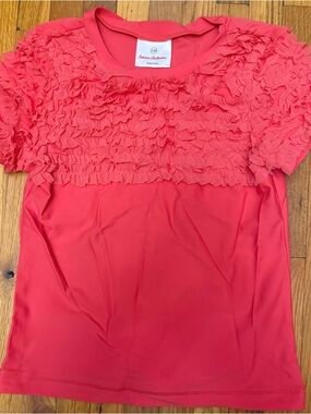 Hanna Andersson Coral-Pink Ruffle Rash Guard